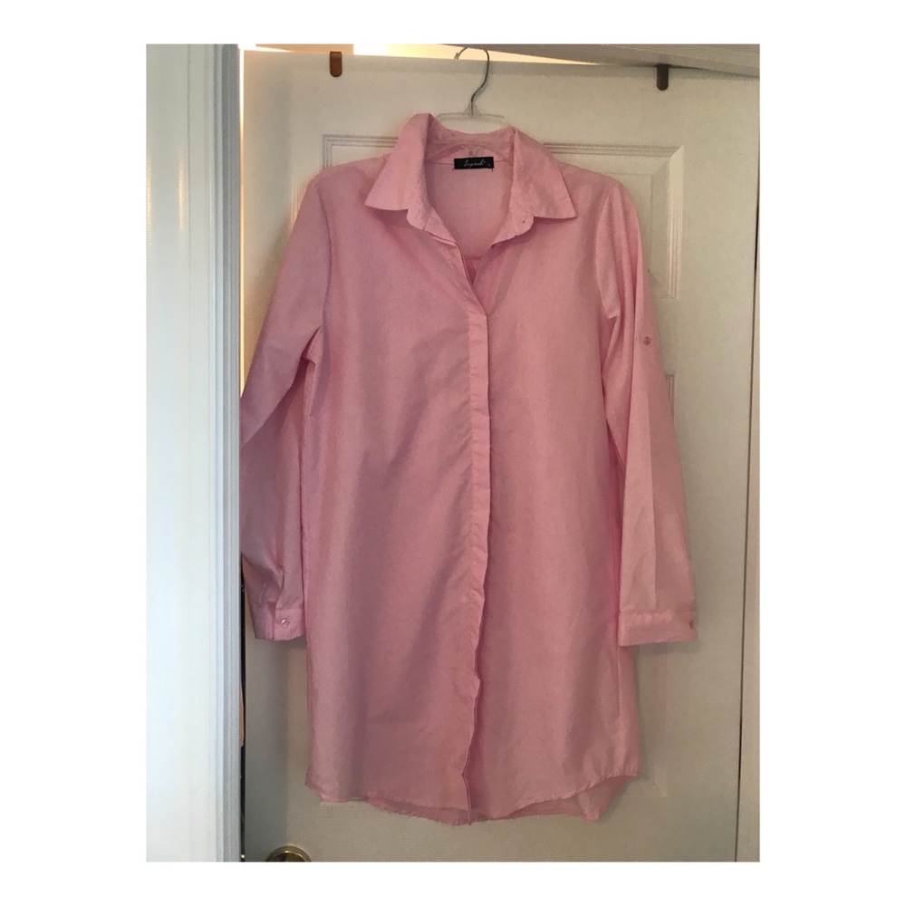 Pink long sleeved button up